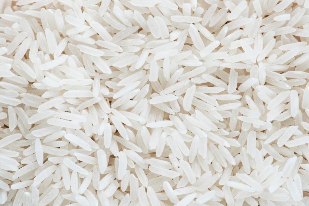 Imagem colorida de grão de arroz