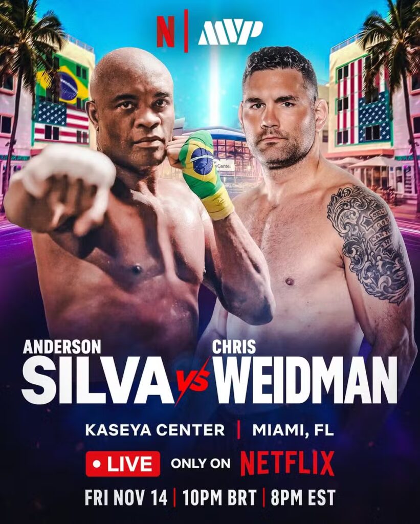 Cartaz de divulgação da luta entre Anderson Silva e Chris Weidman