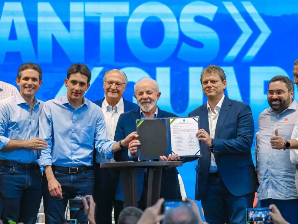 Anúncio de Lula e Tarcísio sobre edital de construção do túnel Santos-Guarujá