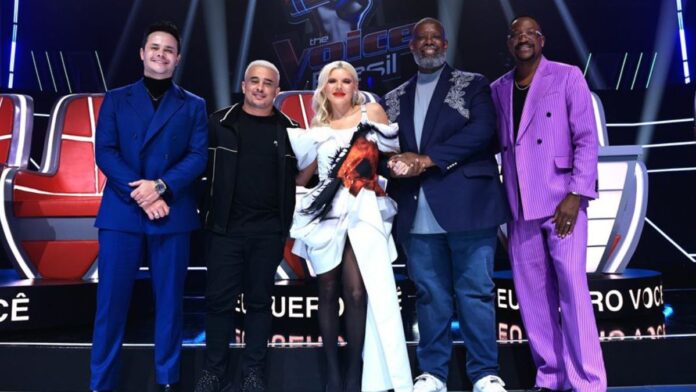 Jurados The Voice Brasil 2025. Mathues e Kauan, Duda Beat, Péricles e Mumuzinho